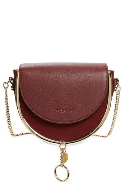 See By Chloé Mara Leather Saddle Bag In Burnt Mahogany