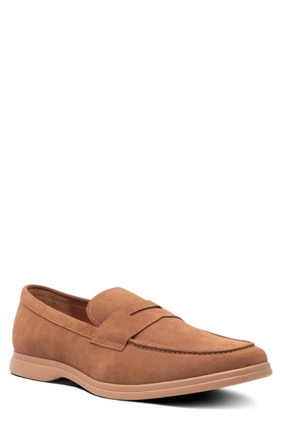 Gordon Rush Parkside Suede Penny Loafer In Cashew Suede