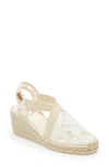 Toni Pons Terra Espadrille Wedge In Ecru Fabric