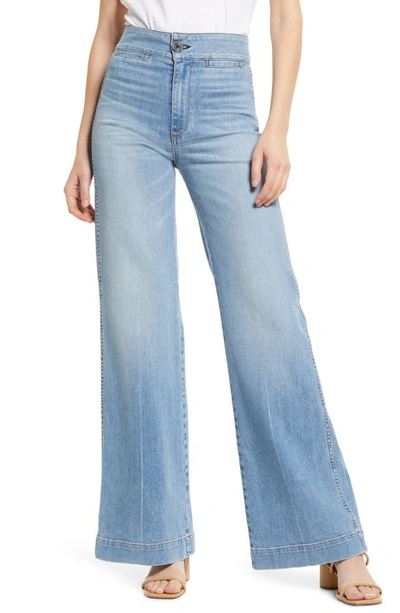 Askk Ny Brighton High Waist Wide Leg Jeans In Blue