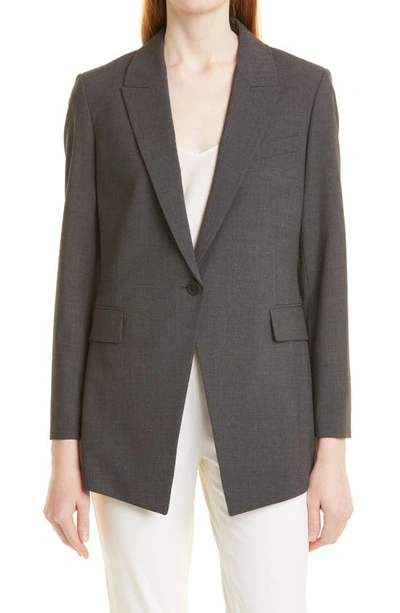 Theory Etiennette B Good Wool Suit Jacket In Charcoal