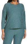 Beyond Yoga Morning Light Pullover In Rainforest Blue Heather