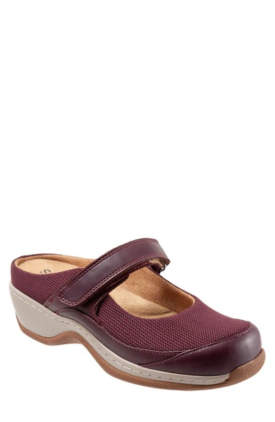 Softwalk Arcadia Mary Jane Flat In Burgundy