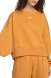 Nike Sportswear Essential Oversize Sweatshirt In Light Curry/ White