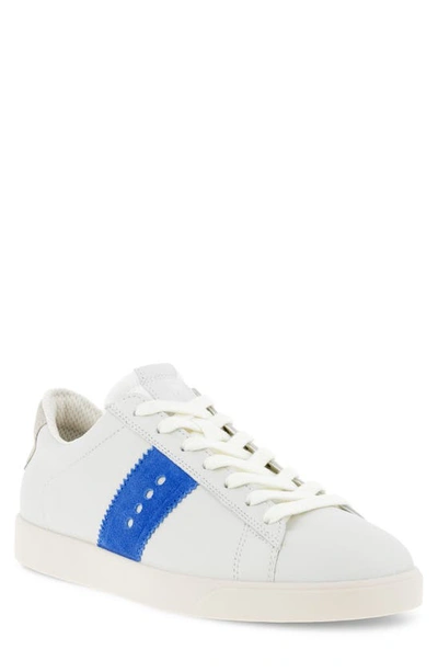 Ecco Street Lite Retro Sneaker In White/ Regatta