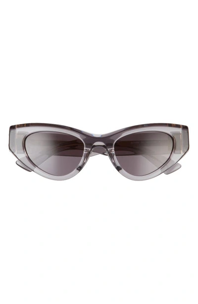 Bottega Veneta 49mm Cat Eye Sunglasses In Shiny Grey