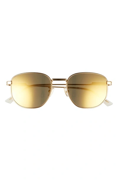 Bottega Veneta 53mm Phantos Sunglasses In Gold/ Yellow