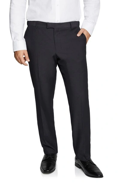 Johnny Bigg Raymond Flat Front Dress Pants In Charcoal