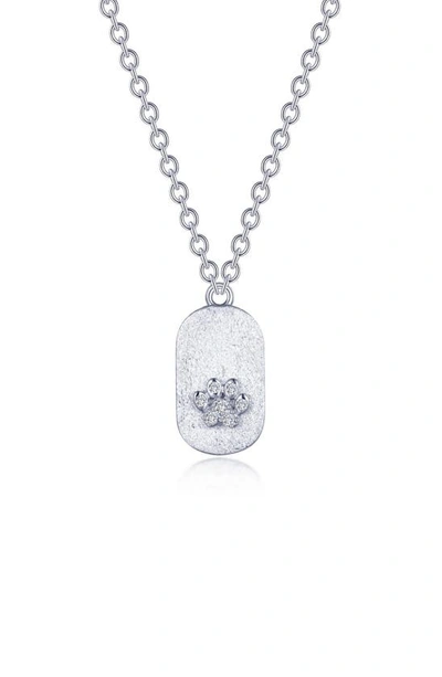 Lafonn Precious Simulated Diamond Paw Tag Necklace In White