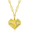 Lafonn Healing Courage Heart Pendant Necklace In White