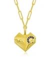 Lafonn Healing Courage Heart Pendant Necklace In Blue