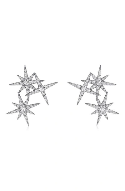 Lafonn Simulated Diamond Star Cluster Drop Earrings In White