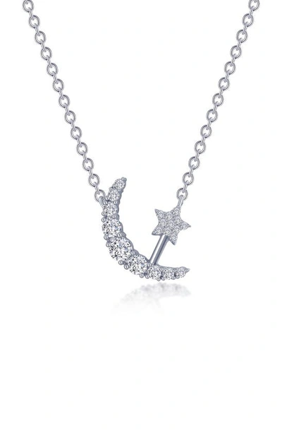 Lafonn Moon & Star Pendant Necklace In Silver