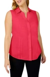 Foxcroft Taylor Sleeveless Button-up Shirt In Watermelon