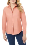 Foxcroft Dianna Button-up Shirt In Peach Sorbet