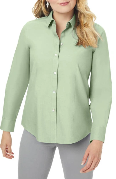 Foxcroft Dianna Button-up Shirt In Sage Garden