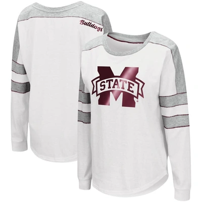 Colosseum White Mississippi State Bulldogs Trey Dolman Long Sleeve T-shirt