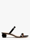 Kate Spade Palm Springs Metallic Ball-heel Sandals In Black