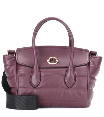 Moncler Evera Leather Tote Bag In Purple
