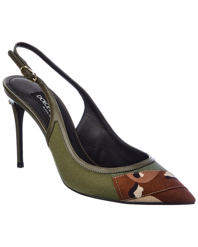 Dolce & Gabbana Slingback Pumps Cg0593 In Green