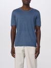 Lardini Monocrom Linen T-shirt In Blue