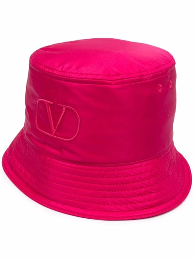 Valentino Garavani Vlogo Bucket Hat In Fuchsia