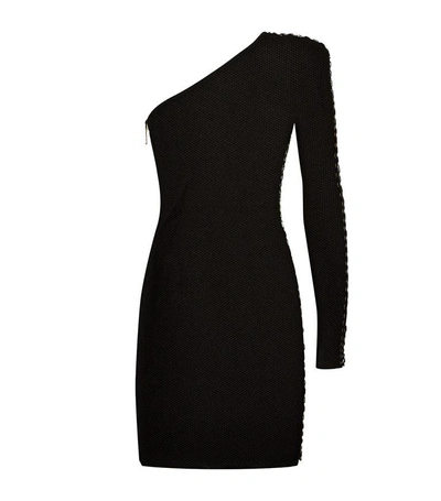 Balmain Black Viscose One Shoulder Dress