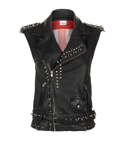 Pinko Studded Gilet In Black