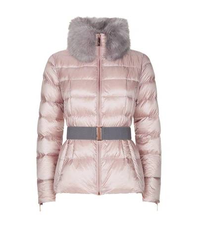 Ted Baker Junnie Puffer Jacket In Pink