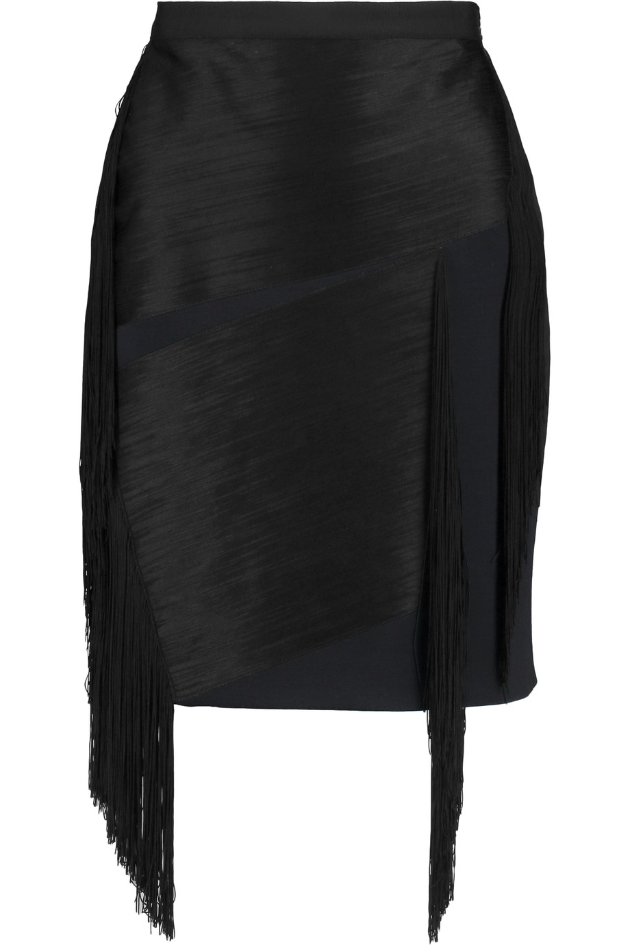 Lanvin Fringed Stretch Wool-blend Piqué Mini Skirt | ModeSens