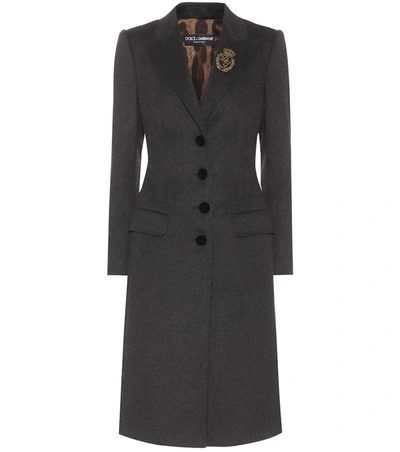 Dolce & Gabbana Wool And Cashmere Coat In Grey