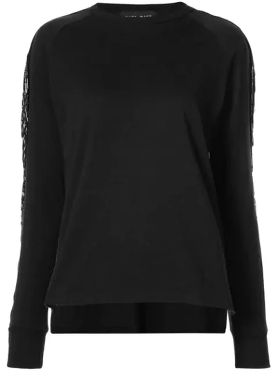 Baja East Embellished Sleeve Sweatshirt - Black