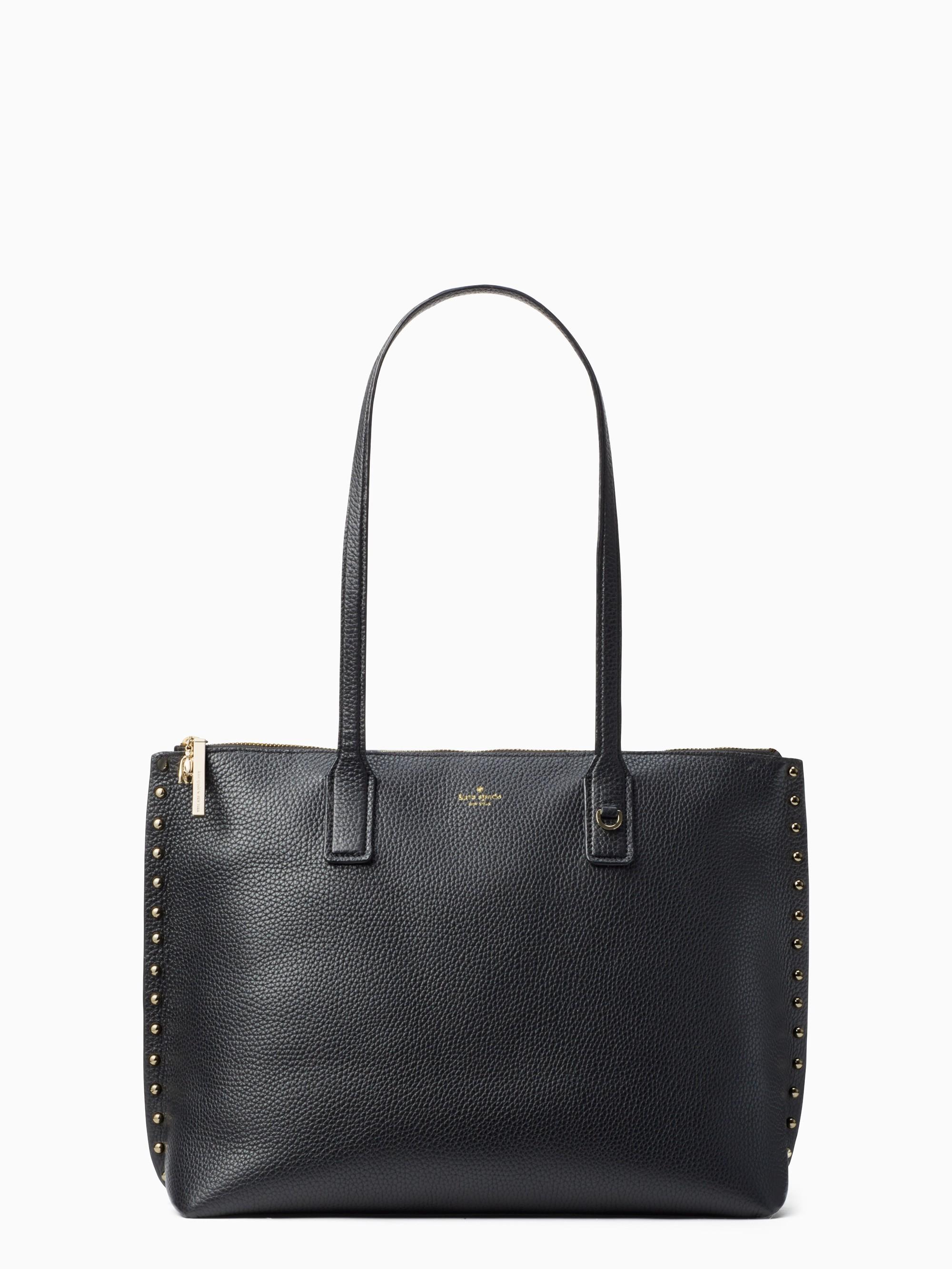 Kate Spade On Purpose Studded Leather Tote In Black | ModeSens