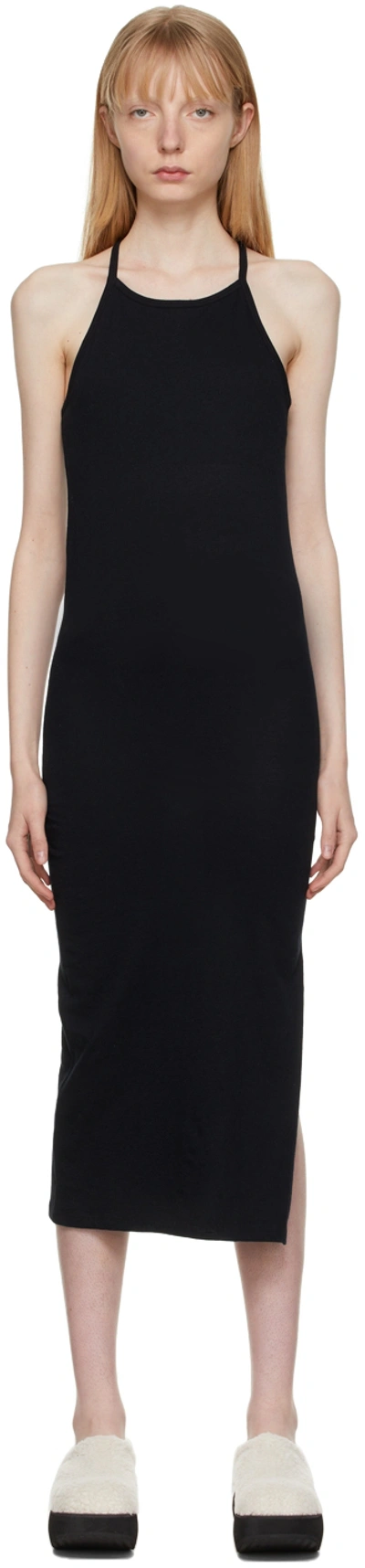 Frame Racerback Organic Pima Cotton Tank Dress In Noir