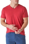 Lucky Brand V-neck Burnout T-shirt In Tango Red