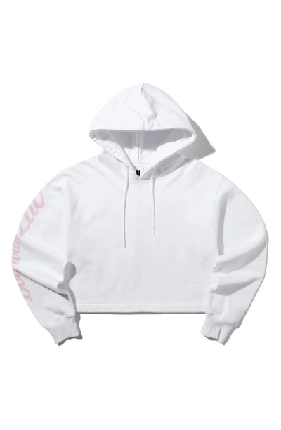 Bts Themed Merch Gender Inclusive 'boy With Luv' Pullover Hoodie In White