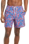 Vineyard Vines Chappy Stripe Swim Trunks In Seahorses Sailor Red