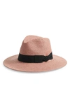 Nordstrom Paper Straw Panama Hat In Pink Light Combo
