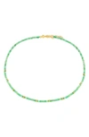 Ef Collection Birthstone Beaded Necklace In Emerald
