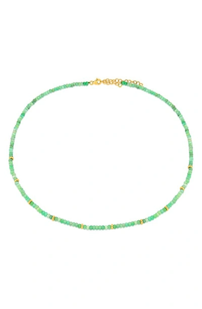 Ef Collection Birthstone Beaded Necklace In Emerald