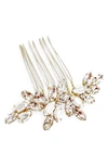 Brides And Hairpins Vasiliki Crystal Hair Comb In Gold