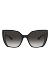 Dolce & Gabbana 55mm Cat Eye Sunglasses In Dark Grey Black