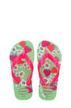 Havaianas Kids' 'flores' Flip Flop In Green Garden