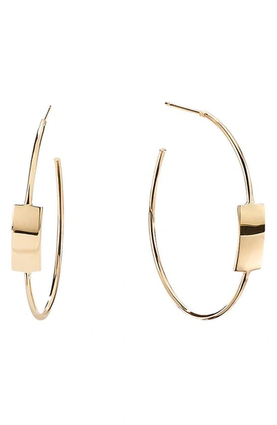 Lana Jewelry Tag Wire Hoop Earrings In Yellow Gold