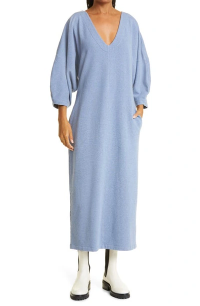 Mara Hoffman Harling Long Sleeve Stretch Organic Cotton Dress In Blue Jean  | ModeSens
