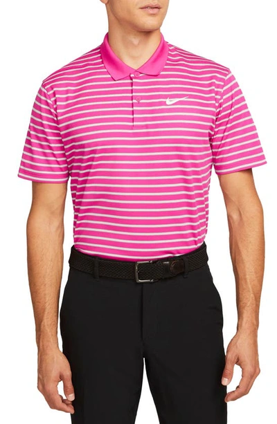 Nike Dri-fit Victory Golf Polo In Active Pink/ White