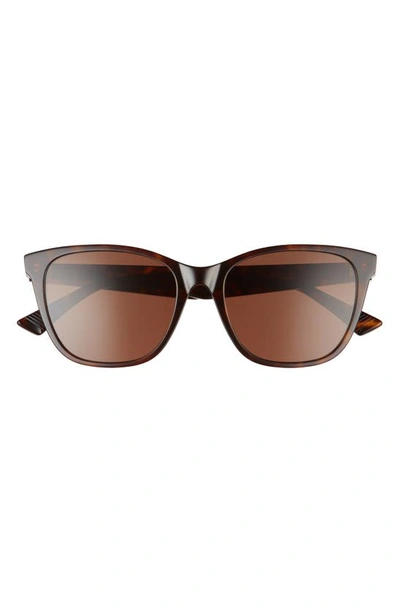 Bottega Veneta 55mm Cat Eye Sunglasses In Havana/brown Solid