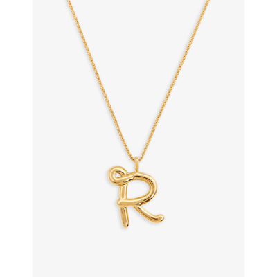 Missoma Curly Initial 18ct Yellow Gold-plated Vermeil Recycled Sterling-silver Pendant Necklace