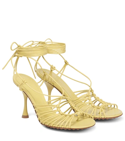 Bottega Veneta Yellow Lagoon Dot Heeled Sandals