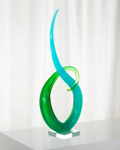 Dale Tiffany Pesaro Art Glass Sculpture - 9" X 4" X 22"